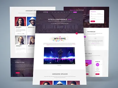 Matrox Material Design Event Landing Page booking conference event event landing page landing page material design matrox meetup onepage