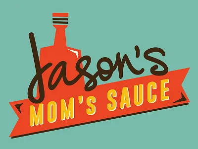 Jason's Mom's Sauce branding hot sauce logo design