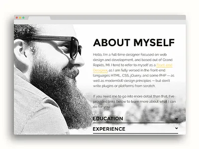 About My Beard about about me beard derek mohr fear the beard graphic design hipster ui design web design web development website wordpress