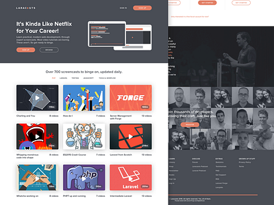 Laracasts - Homepage (Rejected) laracasts laravel redesign