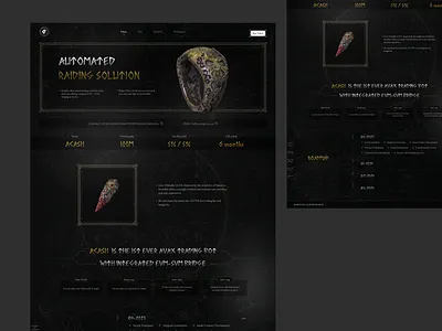 Crypto landing page no.10 - full 3d ancient animation black clean dask mode gold gradient motion graphics trend ui yellow