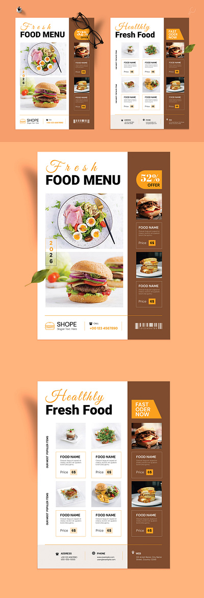 Fresh Food Menu Template mexican restaurant