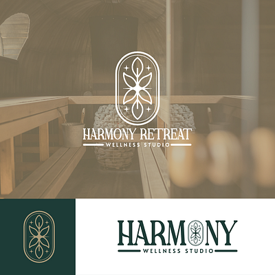 Harmony Retreat | Wellness Studio Logo abstract balance clean elegant geometric harmony lineart logo meditation minimal nature peace relaxation simple spa symbolic vector wellness yoga zen