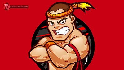 Fighter character design fighter illustration martial arts mascot mean vector