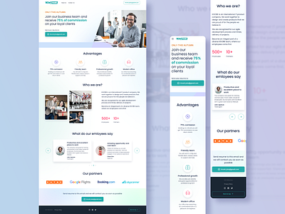 Landing Page - Hiring for travel agent branding landing page ui design