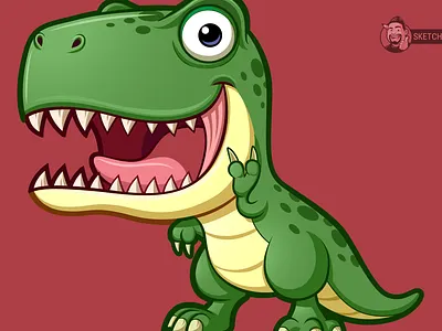 T-Rex Dinosaur character design childrens dino dinosaur illustration t rex