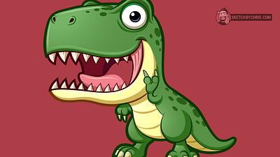 T-Rex Dinosaur character design childrens dino dinosaur illustration t rex