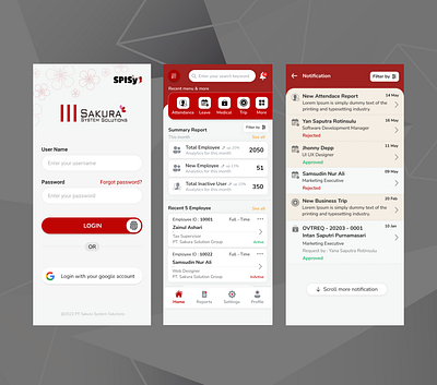 Sakura - HR Employee App android design hr app hris ios mobile design ui