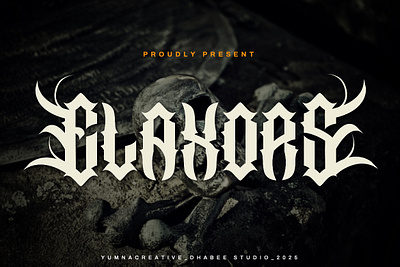 Elaxors – Classic Blackletter Font blackletter bold classic decorative design display font fraktur gothic illustration medieval modern music new old english rock typeface typography vintage web