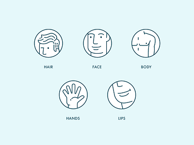 Grooming body face grooming hair hands icon illustration lips