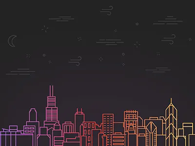 Chicago Skyline chicago graphic design graphic designer monoline one line