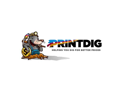 Printdig Logo character design logo design mascot mascot design mole