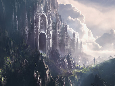 Sanctuary castle conceptart fanatsy landscape mountains