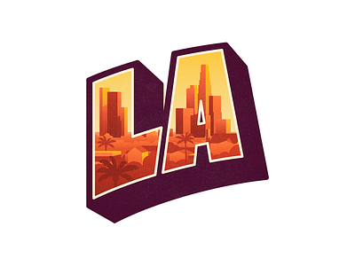 LA buildings california city downtown gold la los angeles palms sticker sunset