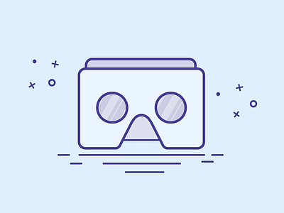 #012 - VR Icon line design ar blue icon dailyui icon london sketch ui vr vr glasses