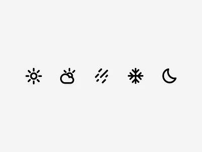 Roost Weather Icons climate home house iconography icons illustration moon rain snow sun sunny weather