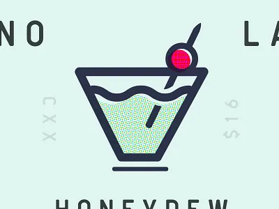 Specialty Drink Icon alcohol drinks halftone happy hour icon illustration martini menu