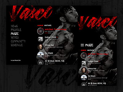 Hiphop Artist Site Concept artist concept hiphop site vasco