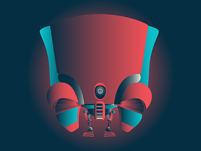 Sten illustration illustrator man moon robot vector