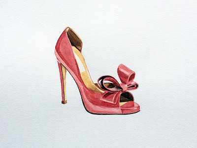 Patent haute couture stilettos fashion illustration watercolor