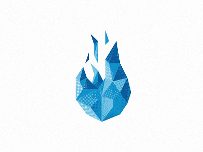 Blue Flame - T-Shirt Design 2016 blue burn flame halftone low poly shirt tee