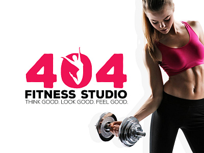 404 Fitness Studio design female fitness logo pink studio