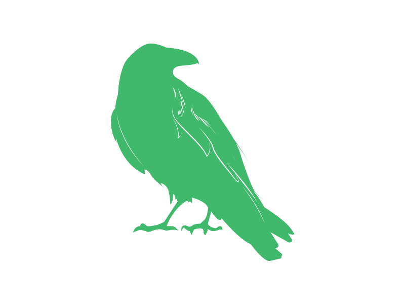 Green Raven bird green icon logo raven