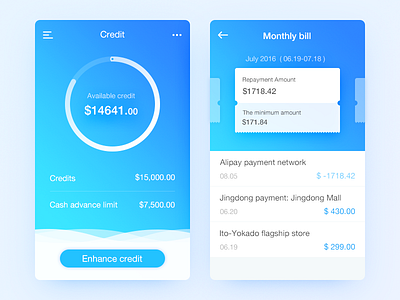 Daily Ui 07credit Card analysis bill card consumption credit data icon statistics ui