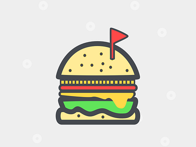 Burger burger flat icon meat sketch