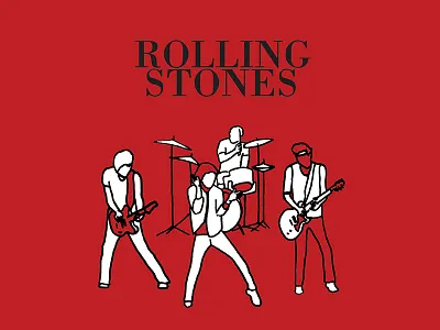 Rolling Stones band cd cover illustration music rock rolling stones