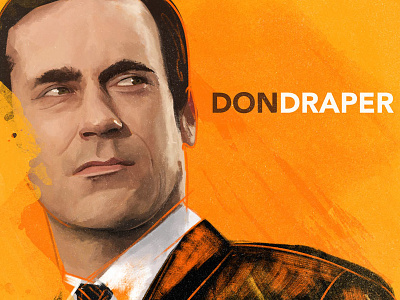 Don Draper adobe amc art cintiq digital illustration jon hamm mad men netflix photoshop series wacom