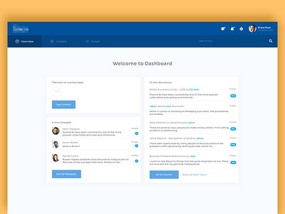 Economy Talks app blue clean dashboard flat forum navigation ui ux web