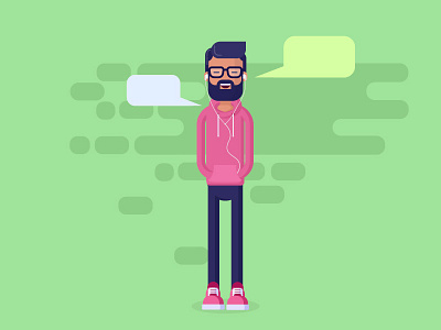 Guy Talking On Phone geometrical esign guy talking illustration on phone