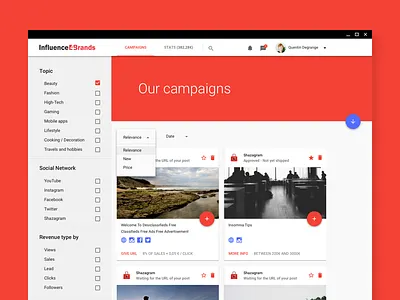 Web Rebranding — Material Design brands campaigns flat google material design money sketch web youtubers