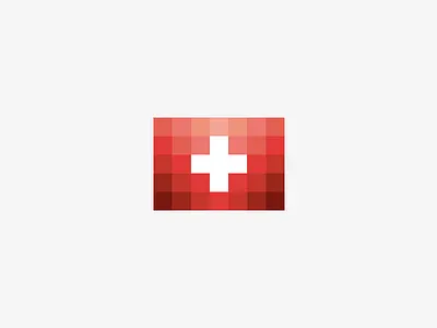 Swiss branding flag gradient icon identity logo pixels swiss switzerland