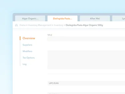 Tab dashboard navigation tab