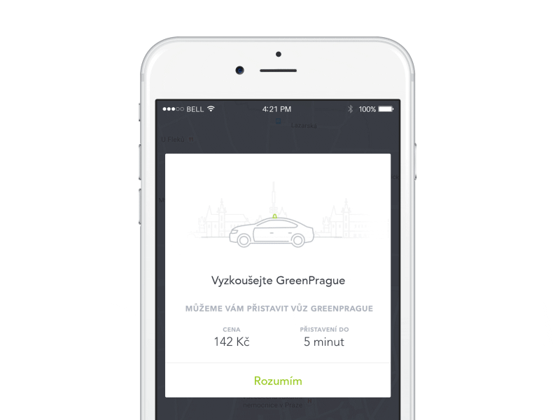 Taxi in Prague animation animation app car design iphone local taxi thefuntasty ui ux white