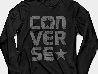 Converse Long Sleeve apparel converse distressed fashion grunge hand type paint painted star typography urban