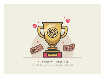 Lucky Invite Winners dribbble invite flat design icon logo logo design logo type lucky strike mark minimal symbol trophy winner