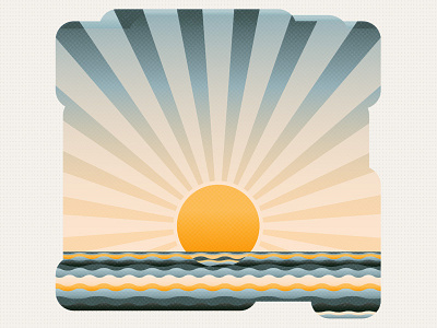 Sun rise or sun set? illustration ocean rise sea set shine sky sun wave yellow