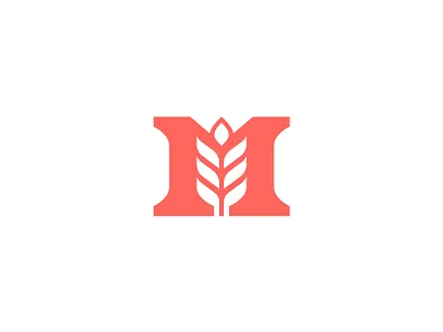 M Bakery bakery grain icon logo maplehurst monogram negative space wheat white