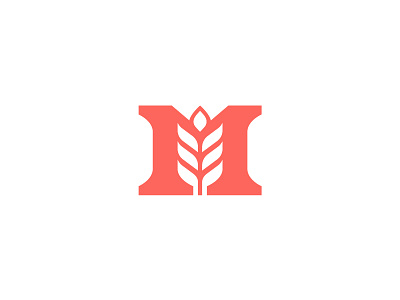 M Bakery bakery grain icon logo maplehurst monogram negative space wheat white