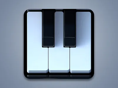 Piano Icon 3d app game art gui icon music piano ui