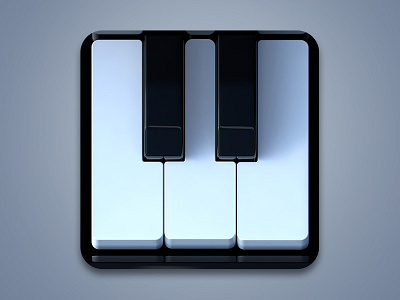 Piano Icon 3d app game art gui icon music piano ui