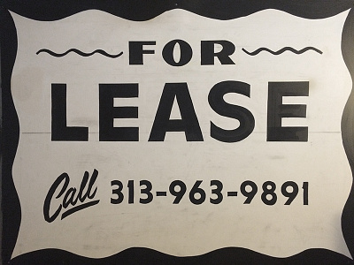 For lease detroit for lease hand painted one shot sign painting signs