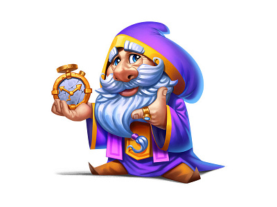 time keeper 2d art characters clock gameart illustrations mage photoshop playrix wacom