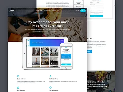 Affirm Marketing Website button design finance header hero icon marketing responsive site ui ux web