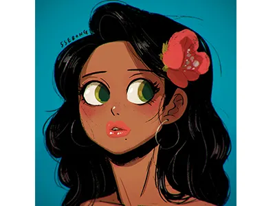 A lady. character illustration ssebong