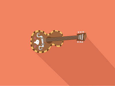 Ole! book of life flat guitar illustration orange