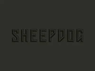 Sheepdog T-shirt chiseled design lettering t shirt type